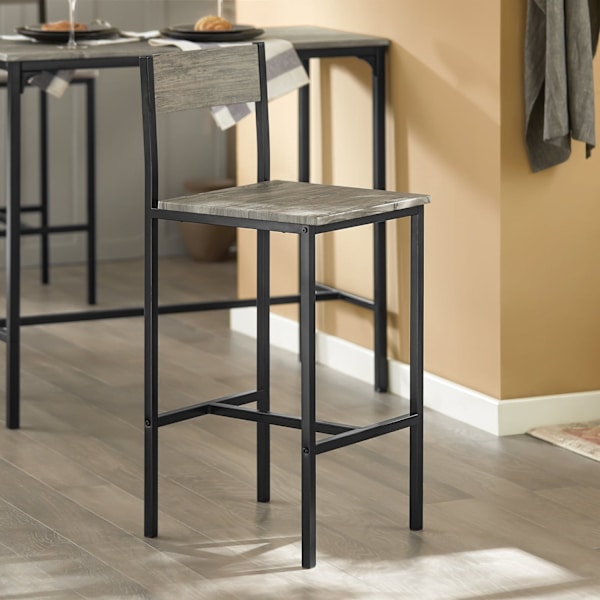 Rootz 5-delade barbordsset - Köksmatsalsset - Trädgårdsmöbler - Slitstark MDF & PVC-skiva - Robust metallstomme - 100 cm x 87 cm x 45 cm bord, 39 cm x