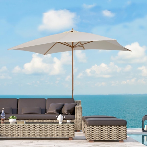 Rootz Suorakulmainen puutarha parasoli - aurinkovarjo - patio -auringonpylväs - korkea tiheys polyesteri - 2,95 x 2 x 2,55m - optimaalinen auringonsuo