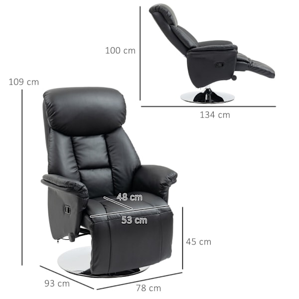 Rootz Relaxation Chair - Hvilestol - Lænestol - Ultimativ komfort - Kunstlæder - 78cm x 80cm x 109cm