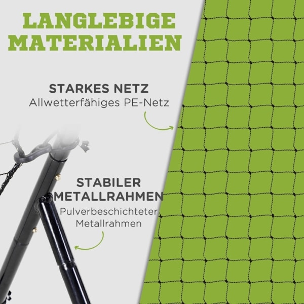 Rootz Baseball Rebounder Net - Soccer Rebound Net - Metallram - Väderbeständig - Green Hit Zone - Lättvikt - 123cm x 90cm x 174cm