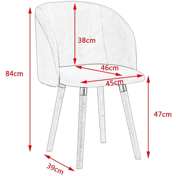 Rootz Elegant Velvet Matstolar - Ergonomiska sittplatser - Snygga middagsstolar - Bekväma, hållbara, mångsidiga - 45cm x 46cm x 84cm
