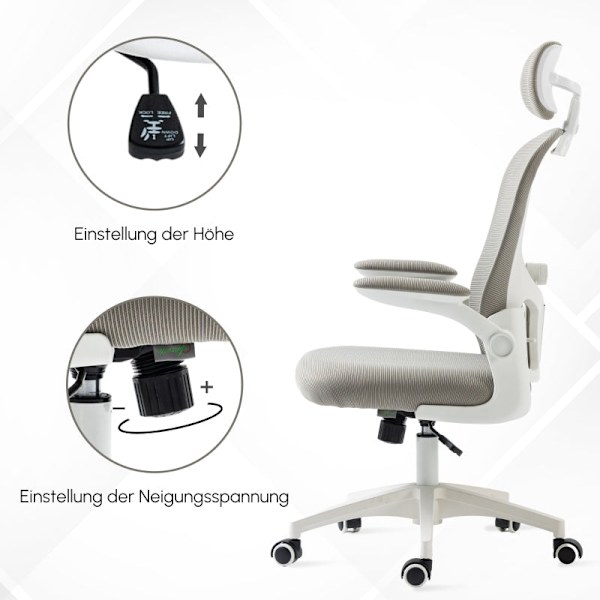 Rootz Kontorsstol - Datorstol - Arbetsstol - Ergonomisk design - 62cm x 64cm x 112-120cm