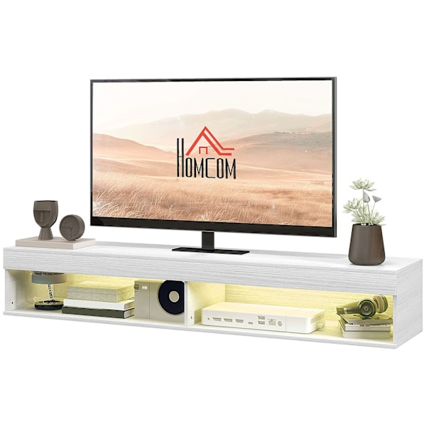 Rootz Floating Wall Meuble TV - LED TV Stand - Media Cabinet - Space Saving - 180L X 40W X 30H CM