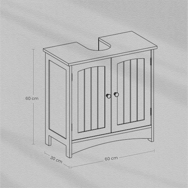Rootz Sink Cabinet - Vanity Unit - Base Cabinet - MDF Holdbar opbevaring - 60x30x60cm
