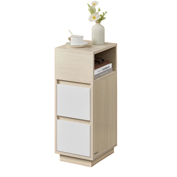 Rootz Bedside Bord - Smal sidebord - 2 skuffe natbord - Rumbesparende design - 30,1 cm x 25,1 cm x 65,1 cm