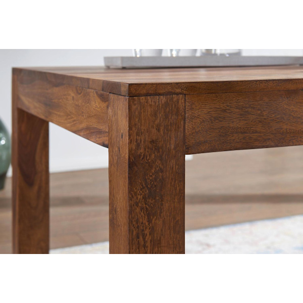 Rootz spisebord massivt træ sheesham 120 cm spisebord træbord design køkkenbord i landlig stil mørkebrun