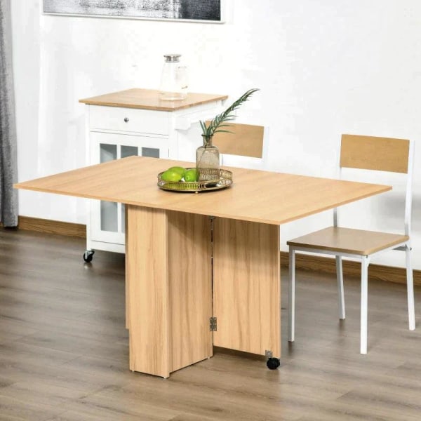 Rootz kokoontaittuva pöytä - ruokapöydän pöytä - sivupöytä - siirrettävä pöytä - työpöytä - luonnollinen - 140 x 80 x 74 cm