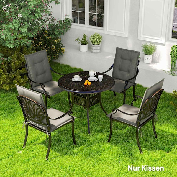 Rootz 4 stykker sædepude sæt - stolpuder - udendørs puder - hudvenlig og UV -resistent - 108 cm x 50 cm x 5 cm