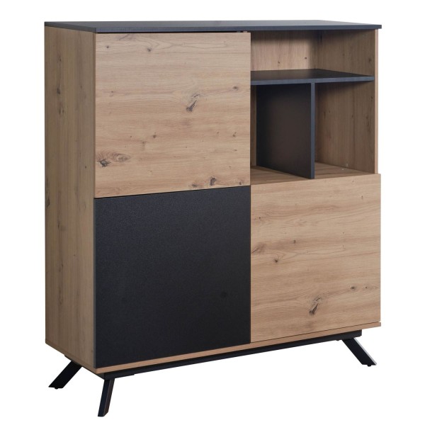 Rootz highboard 110x129x40 cm MDF senkki tammella - musta - lipa