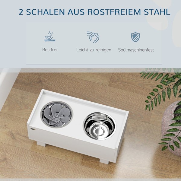 Rootz Elevated Dog Feeding Station - Pet Feeder - Dog Bowl Stand - Fremme sund spisning - 50 cm x 24 cm x 22 cm - Opbevaring og langsom feedermåtte, h