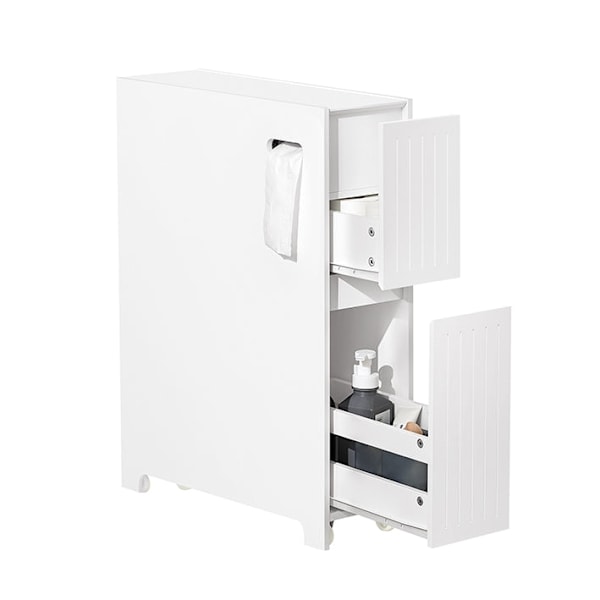 Rootz Niche Opbevaringsvogn - Køkkenvogn - Badeværelsesskab - Mobil og stabil - Rigelig opbevaring - MDF-konstruktion - 20cm x 75cm x 60cm