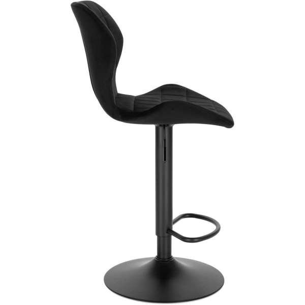 Rootz Justerbar drejelig barstol - Bordskammel - Roterende stol - Højdensitetsskum - Fløjlsbetræk - Robust metalramme - 48 cm x 38 cm x 60-82 cm