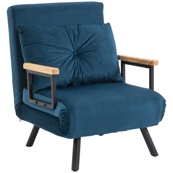 Rootz Afslapningsstol - Hvilestol - Læsestol - Justerbart ryglæn i 5 niveauer - Ekstra pude - Stålramme - 63W x 73D x 81H cm (Sofa) / 185W x 63D x 26H