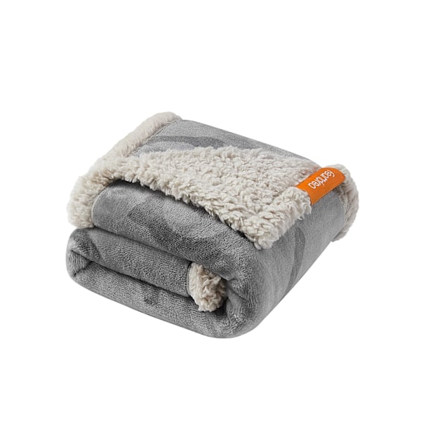 Rootz Pet Filt - Hundtäcke - Puppy Throw - Sherpa Material - TPU Film - Flanell Tyg - Lätt - Mysigt - Lätt att rengöra - 73cm x 63cm
