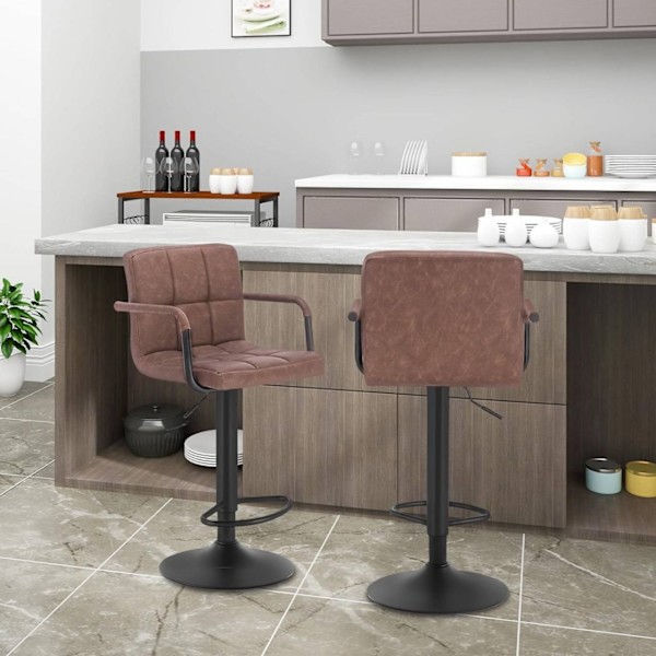 Rootz Barpall - Bänkpall - Justerbar Barstol - Fuskläder - Metallram - Ergonomisk design - Hållbar - Snygg - 51cm x 37cm Sits, 90cm - 112cm Höjd
