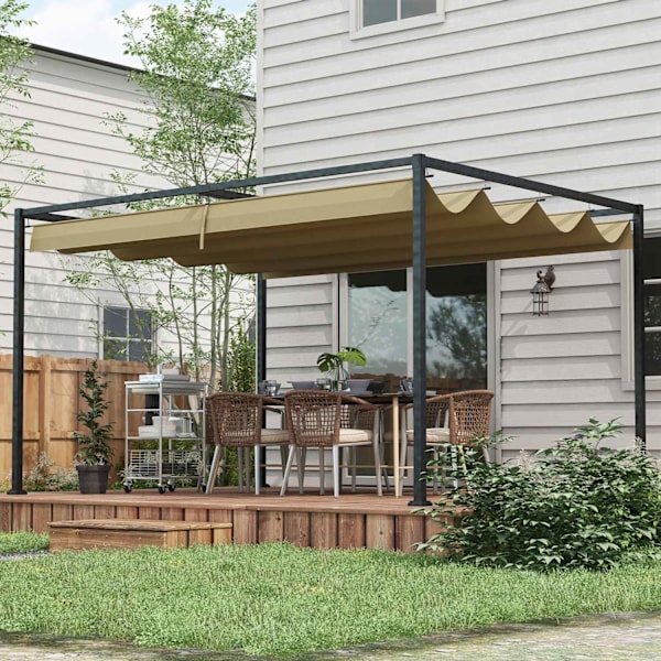 Rootz Pergola - Puutarhakatos - Patio -kansi - UV & Water -hylkivä - 400L x 300W x 222H CM