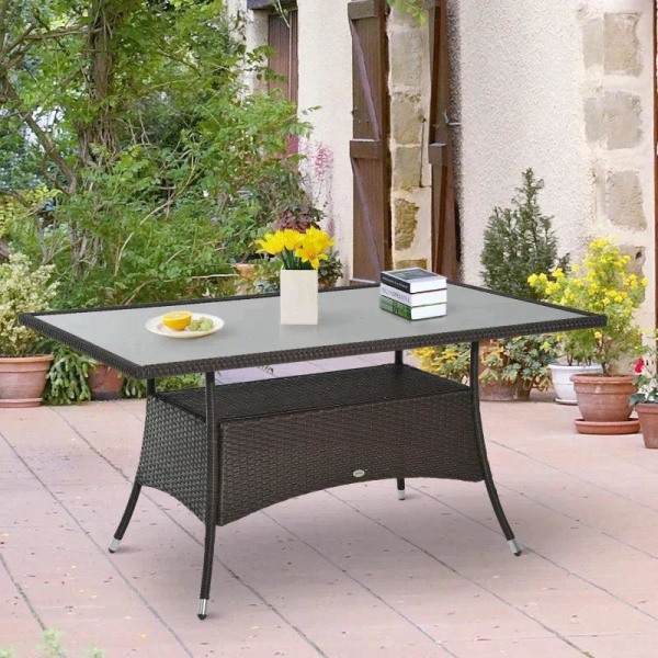 Rootz Havebord - Glasbord - Spisebord - Bord - 150cm X 85cm X 74cm
