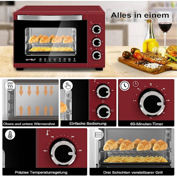 Rootz Miniugn - Kompakt köksapparat - Elspis - Effektiv dubbel uppvärmning - Enkel användning - Säker design - 453 mm x 298 mm x 333 mm