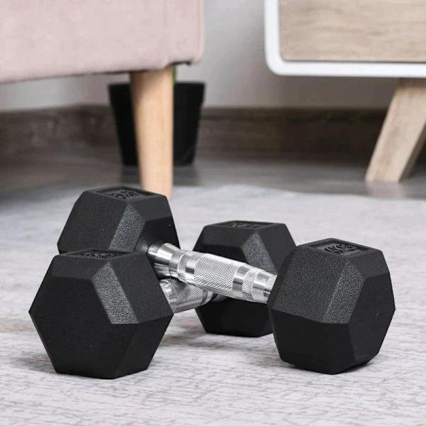 Rootz 2 x 4 kg hexagonala hantlar - Gummihantlar - Sport Hexviktsset - Styrketräning - Hemma - Gym