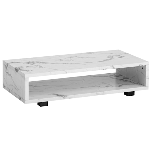 Rootz Moderne sofabord - Marmorudseende - Stor bordplade - Barrierfri opbevaring - 100 cm x 50 cm x 25 cm