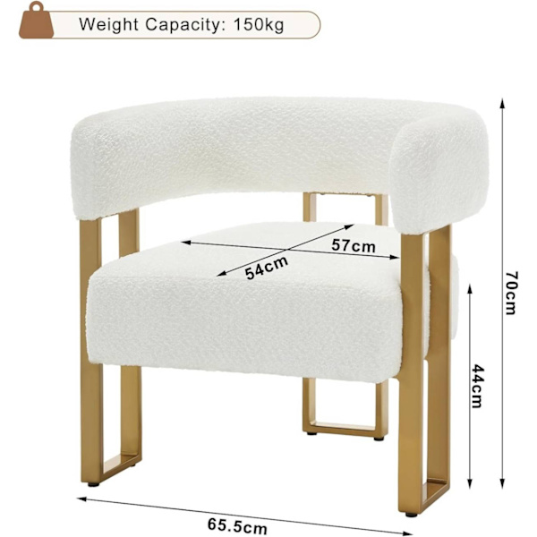 Rootz Chenille Fabric Lounge Chair - Relax Chair - Polstret lænestol - Ergonomisk ryglæn - 67,5 cm x 70 cm x 60 cm