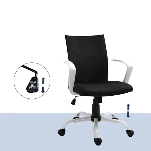 Rootz Kontorstol - Skrivebordsstol - Computerstol - Hjemmekontorstol - Sort - 61 x 61 x 89-99 cm