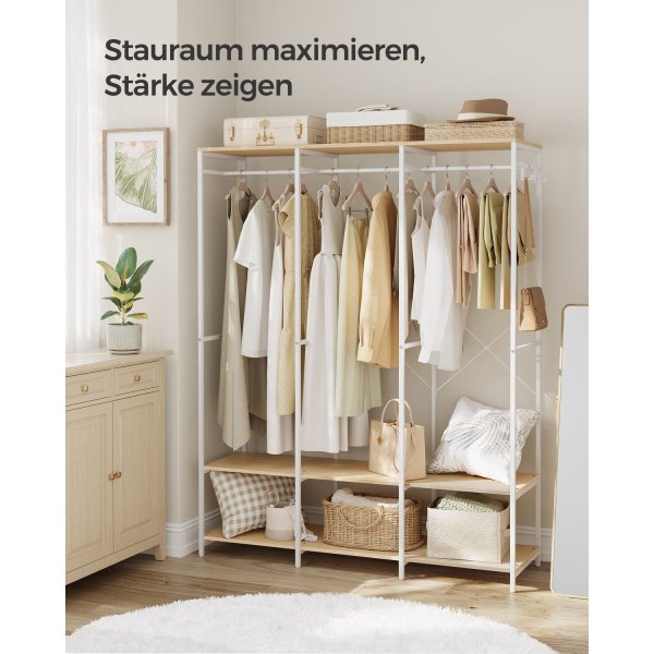 Rootz Tøjstativ Organizer - Beklædningsstativ - Garderobeopbevaring - Stålspånplade - 40 cm x 141 cm x 180 cm