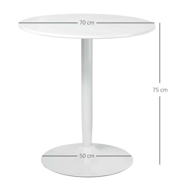 Rootz matbord för 2 personer - Elegant köksbord - Modernt matsal med litet utrymme - Pulverlackerad stålstomme - Ø70 x 75H cm - MDF och stålkonstrukti