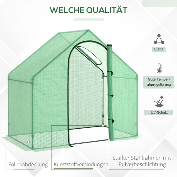 Rootz Folieväxthus - Tomatväxthus - Kallram - Hållbar konstruktion - Optimalt odlingsutrymme - Förbättrad stabilitet - 180cm x 100cm x 168cm