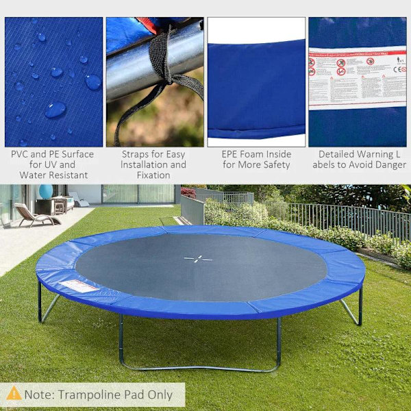 Rootz Trampolin Edge Cover - Trampolin Pad - Safety Pad - Foam Vaddering - Blå