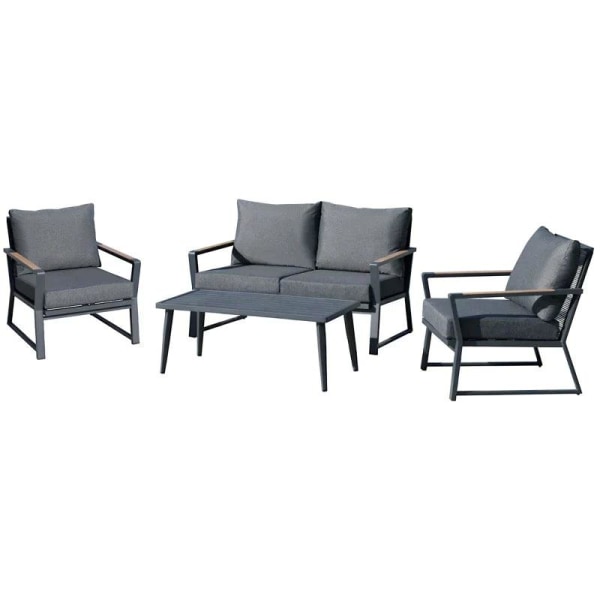 Rootz 4-delt udendørsmøbler - 4-delt havemøbelsæt - Sofa - Lænes