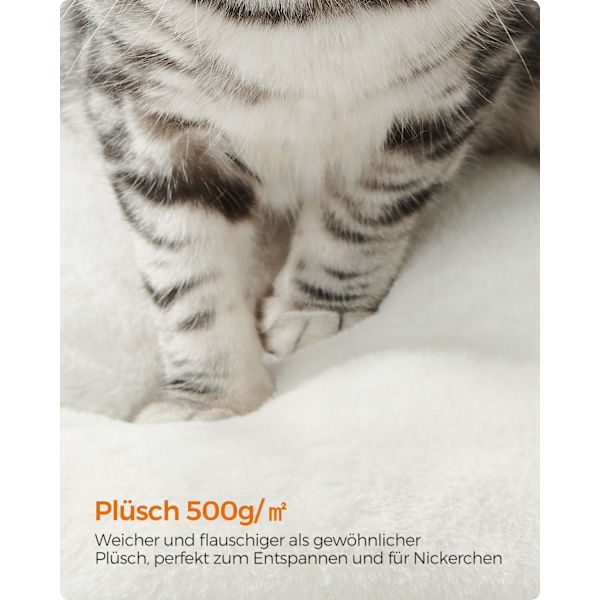 Rootz Cat Skrapstolpe - Kattträd - Kattklätterställning - Spånskivakonstruktion - Plyschöverdrag - Sisalrep - 55cm x 45cm x 138cm