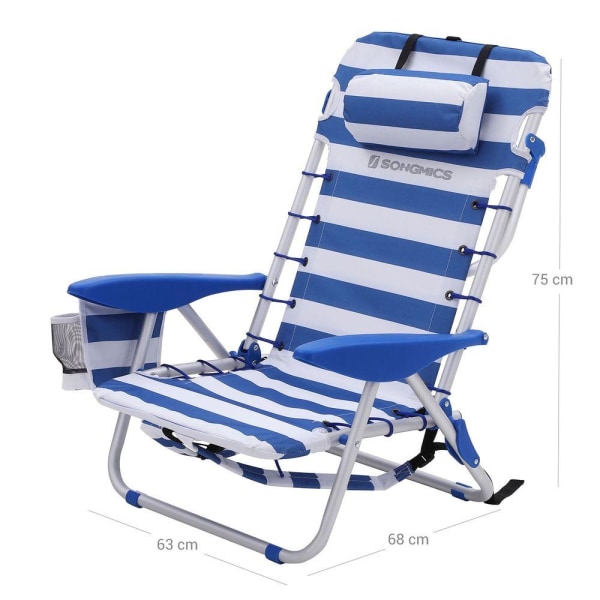 Rootz Beach Chair - Solstol med Dyna - Fällbar strandstol - Stra