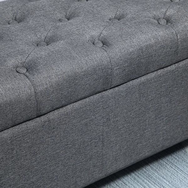 Rootz bænksæde - polstret bænk - brystbænk - med opbevaringsplads - mørkegrå - 100 x 40 x 44 cm