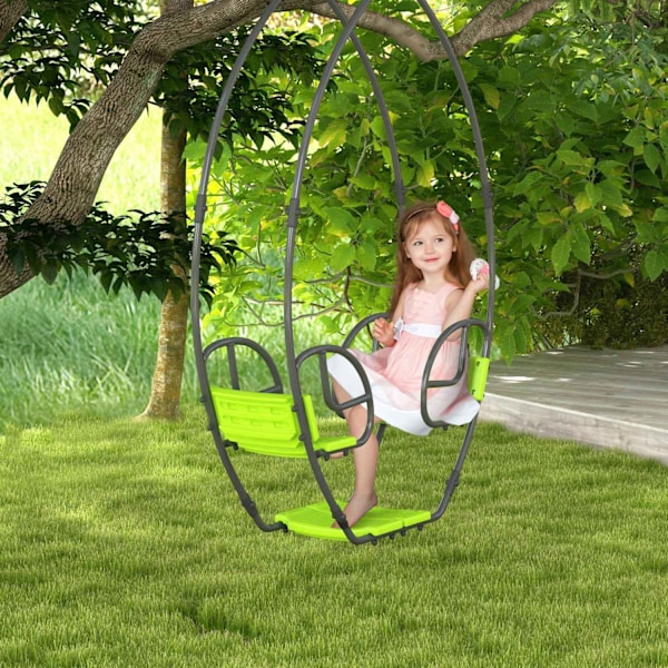 Rootz Children's Swing - Kids Metal Swing - Dubbel Swing Set - Stöd upp till 70 kg - 110,5 x 40,5 x 180 cm - Grönt