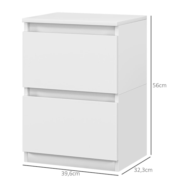 Rootz 2 -laatikon sängyn pöytä - Yöpöytä - sivupöytä - runsaasti säilytystilaa - 39,6L x 32,3W x 56H CM
