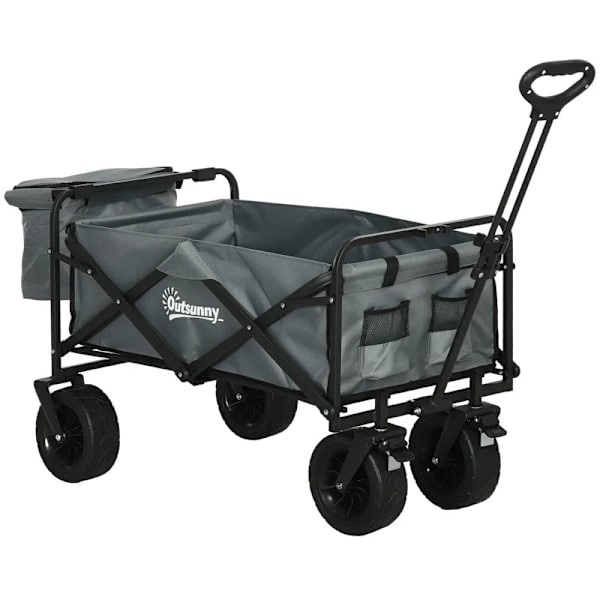 Rootz Handcart Katto - Taitettava - Kylmälaukku - Kantolaukku - Teräsrunko - 600D Oxford Polyesteri - Muovi - Tummanharmaa - 113L x 57L x 77-100K cm