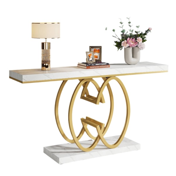 Rootz konsolbord - Hallbord - Entrébord - Skiva i konstmarmor - Rymlig och stilren design - 35 cm D x 150 cm B x 80 cm H