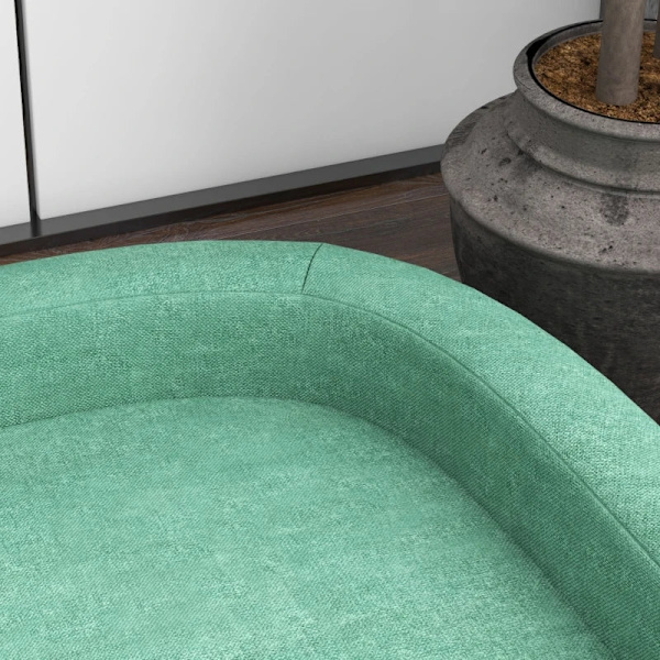 Rootz Hundeseng - Tyk pude - Hundesofa - Elegant design - Pet Sofa - Eukolyptus - Polyester-MDF - Grøn - 68L x 68W x 35H cm