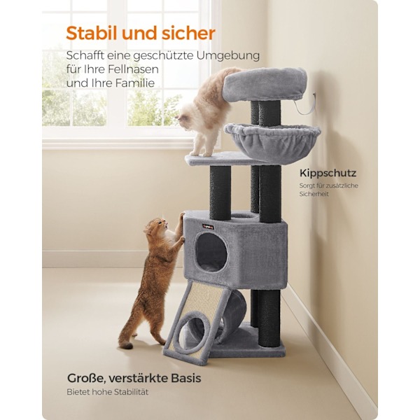 Rootz skrapstolpe - Kattträd - Kitty Condo - Sisalstolpar - Stabil bas - 50cm x 50cm x 141cm