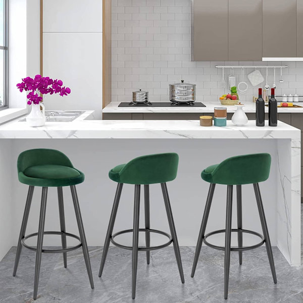 Rootz Velvet Barpall - Bänkpall - Justerbar Barstol - Bekväma sittplatser - Slitstark design - Reptålig - 37,5 cm x 34 cm