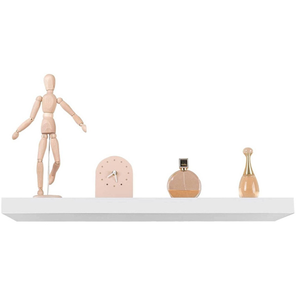 Rootz Set med 4 vägghyllor - Flytande hyllor - Displayhyllor - Fuktbeständig MDF - Enkel installation - Mångsidig design - 110 cm x 22,9 cm x 3,8 cm