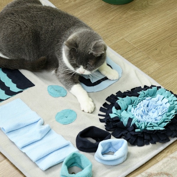 Rootz Sniffing Mat til kæledyr - Slow Feeder Mat - Interaktivt legetøj - Polyesterstof - Understøtter bedre fordøjelse - 74 cm x 50 cm x 5 cm