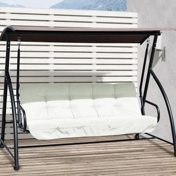 Rootz istuintyyny - tyynysetti - tuolin tyyny - keinutyyny - istuintyyny - puutarhakeinutyyny - selkätyyny Sivutyyny - beige - 170L x 100W x 8H cm