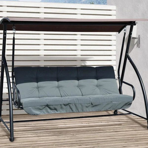 Rootz sædehynde - Hyndesæt - Stolehynde - Gyngepude - Hyndesæde - Havegyngepude - Rygpude Sidepude - Mørkegrå - 170L x 100W x 8H cm