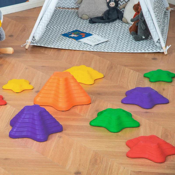 Rootz Balance Stones - Stepping Stones - 11 delar - Stapelbar - Halkfri - Robust - För in- och utsida - Lastbar upp till 80 kg - Flerfärgad - 40,5L x