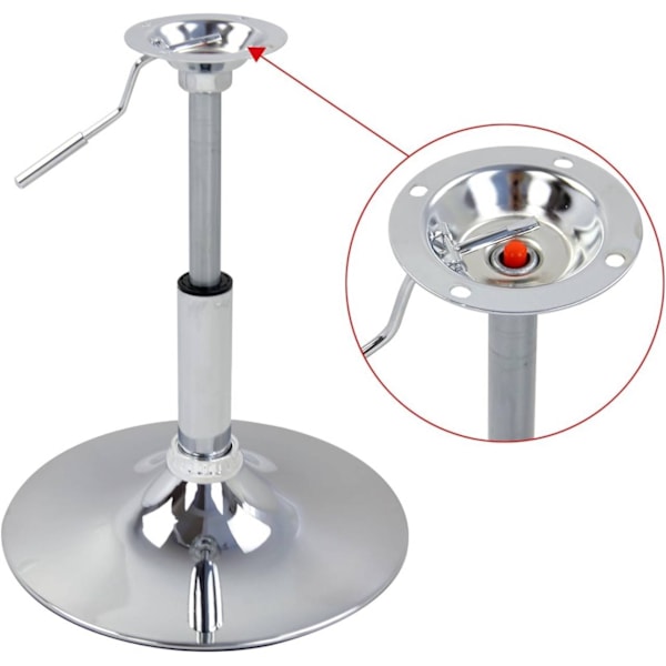 Rootz Swivel Bar Pall - Lågprofilstol - Justerbar Pall - Imiterat läder - 33,5 cm Sits - 52-67 cm Höjd - 38,5 cm Base