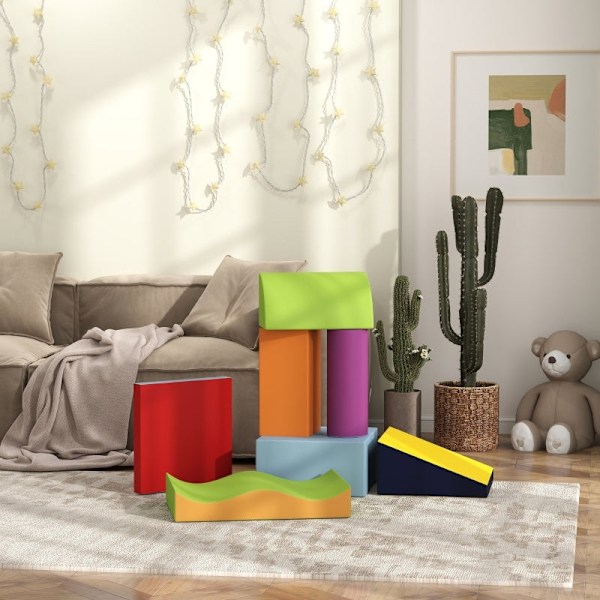 Rootz Soft Building Block Set - Skumblock - Interaktiv leksak - Stimulerar kreativitet - Flerfärgad - 40cm x 40cm x 20cm