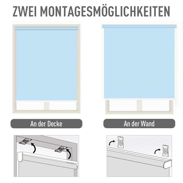 Rootz Rullegardin med håndsving vindue - Grå - Aluminium, Polyester - 47,24 cm x cm x 78,74 cm