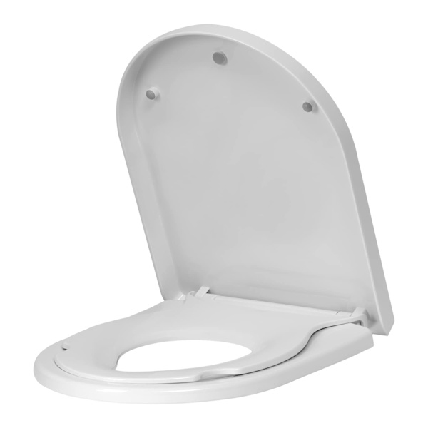 Rootz Family toiletsæde - WC Låg - Toiletdæksel - Badeværelse Top - Toiletskjold - Loo Cap - Potte lukning - Hell Weiss (Lys hvid) - 454x361mm